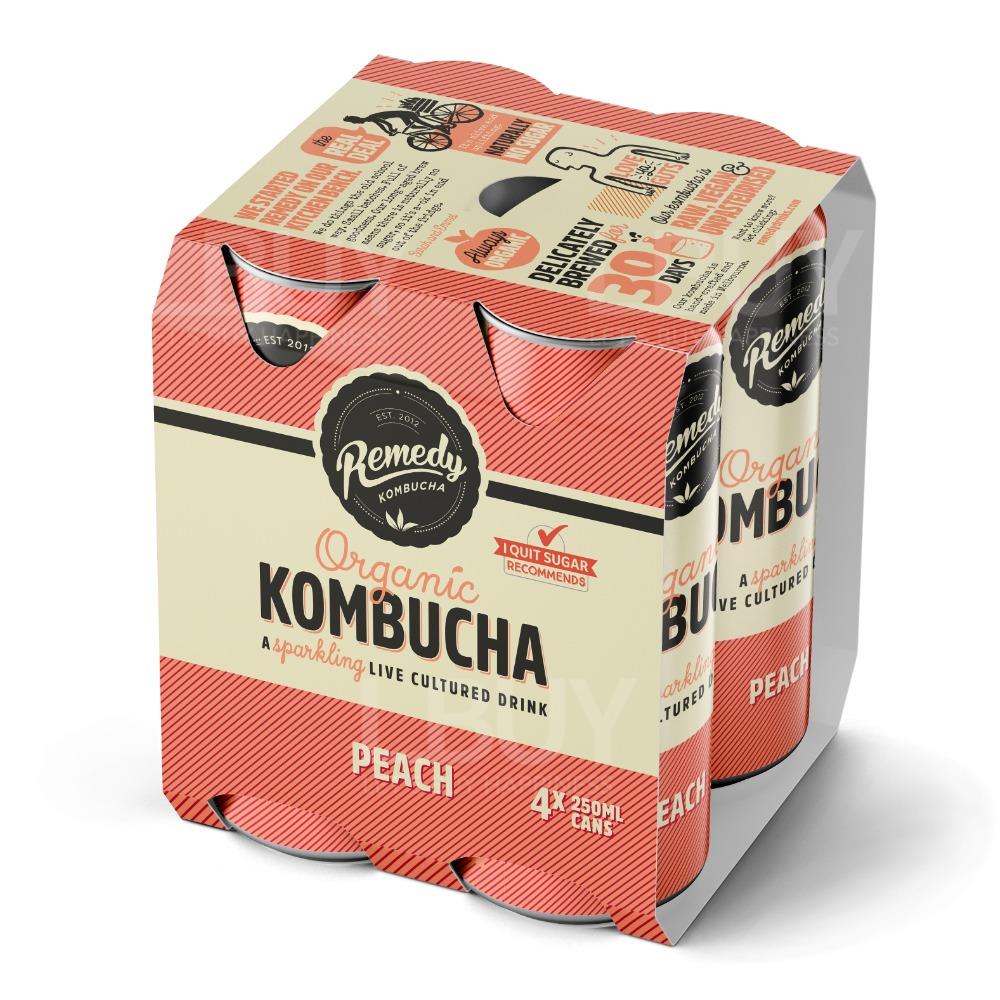 Australian Organic Kombucha - Peach (4cans x 250ml)