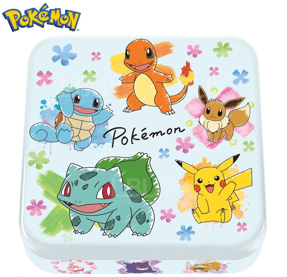 Heart Pokemon Candy Tin square box 9P