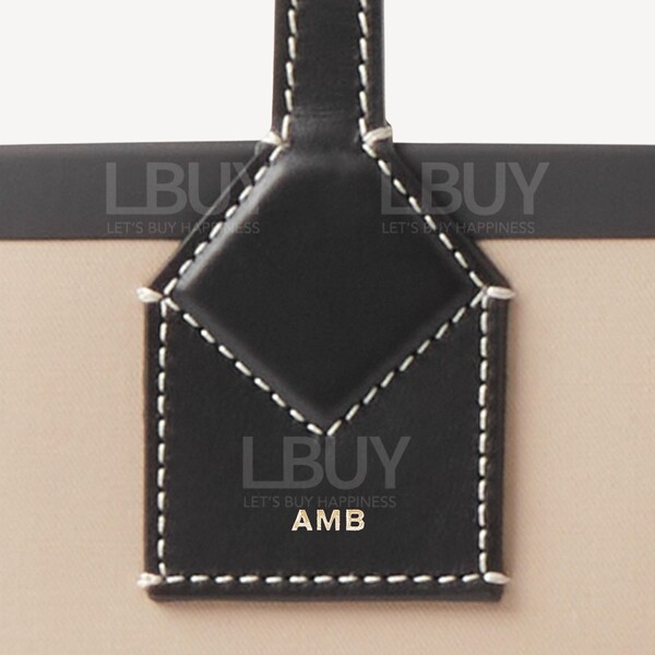 Burberry-Burberry Logo印花小型帆布托特包米色