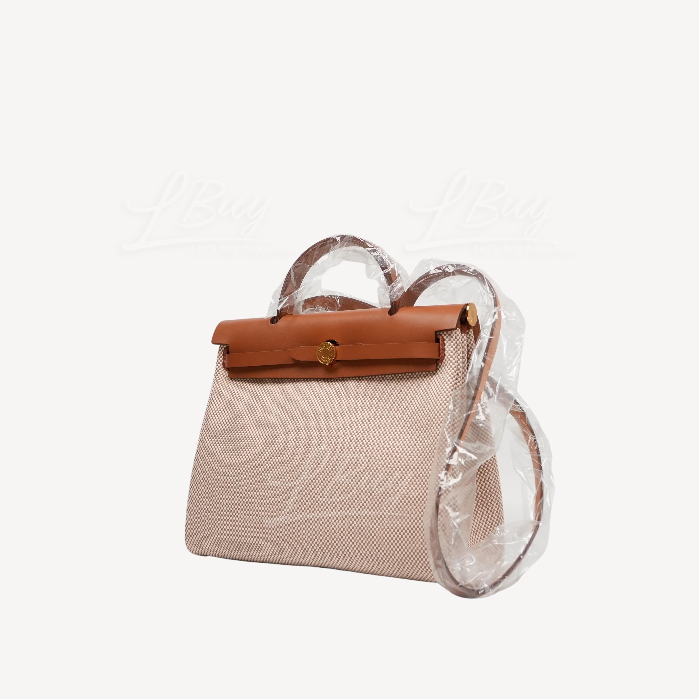Hermès-Hermes Herbag Zip 31 Bag Ecru Beige Fauve ghw