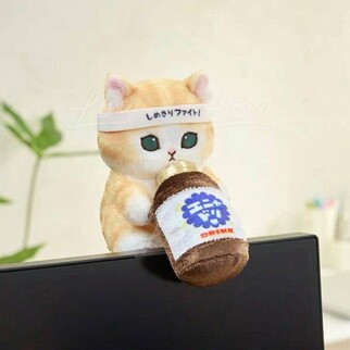 Mofusand 打工仔貓系列夾夾公仔 提神飲品 14cm