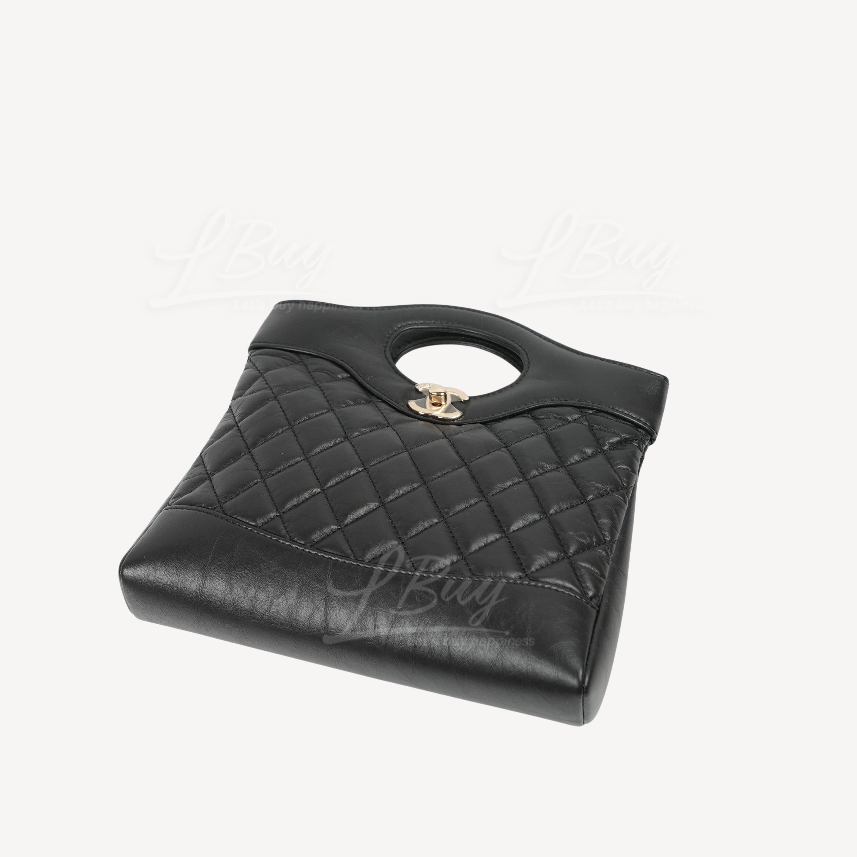 Chanel-Chanel 31 Mini Calfskin Shopping Bag Black AS4133