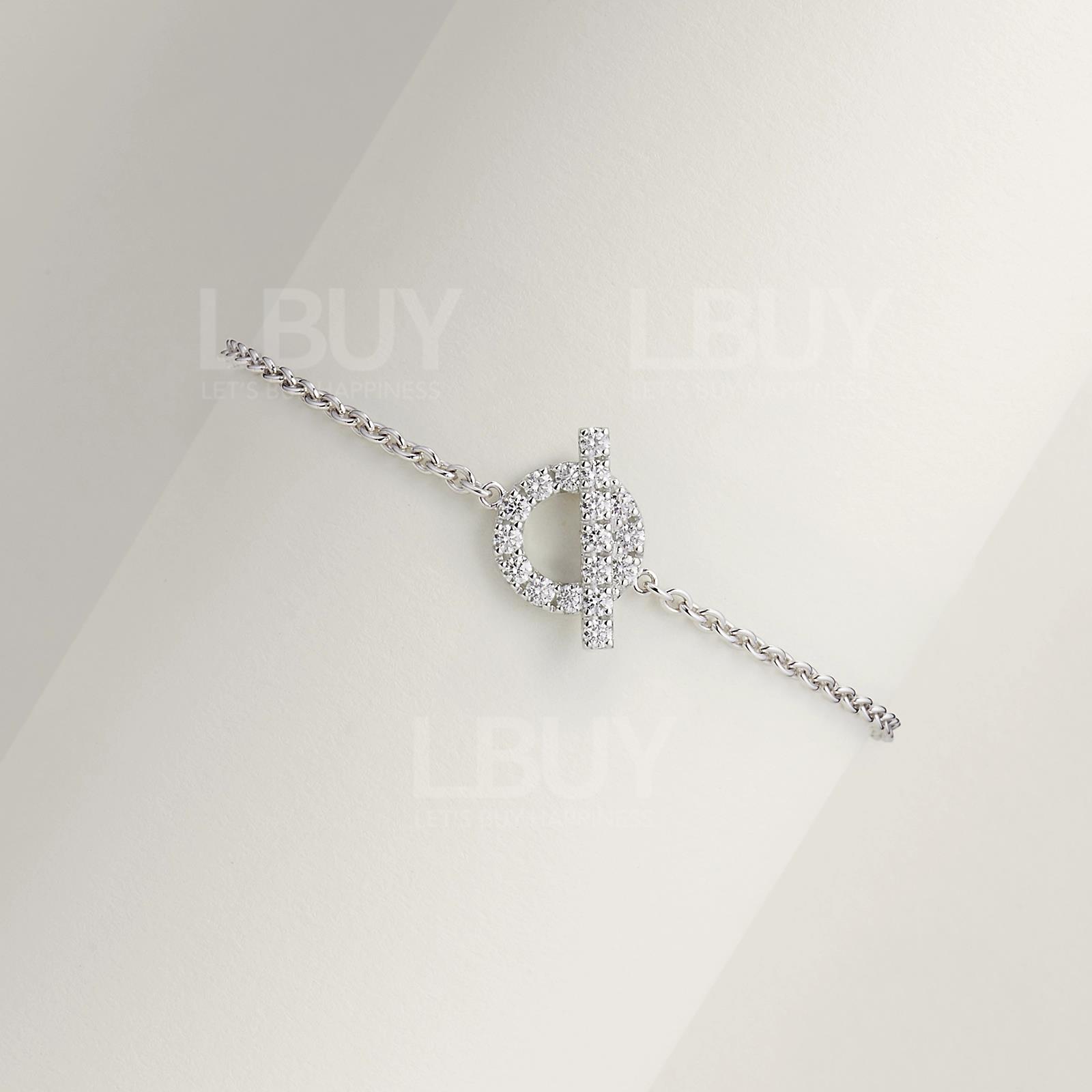 Hermes Finesse bracelet in White Gold 750/1000 with 18 Diamonds (0.55 ct)