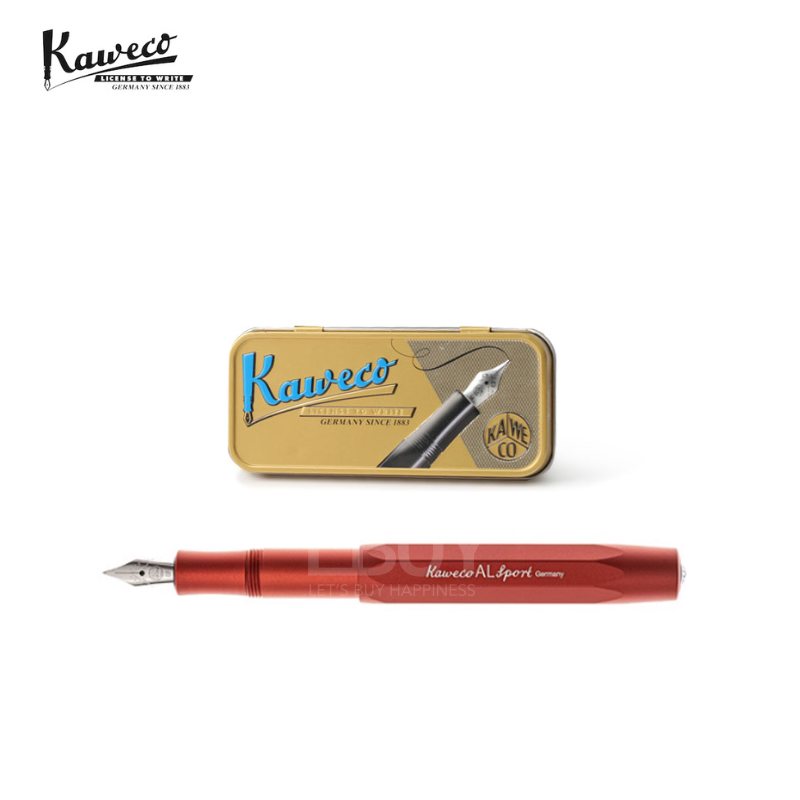 Kaweco AL SPORT Fountain Pen Deep Red F with tin box with 0.7mm nib
