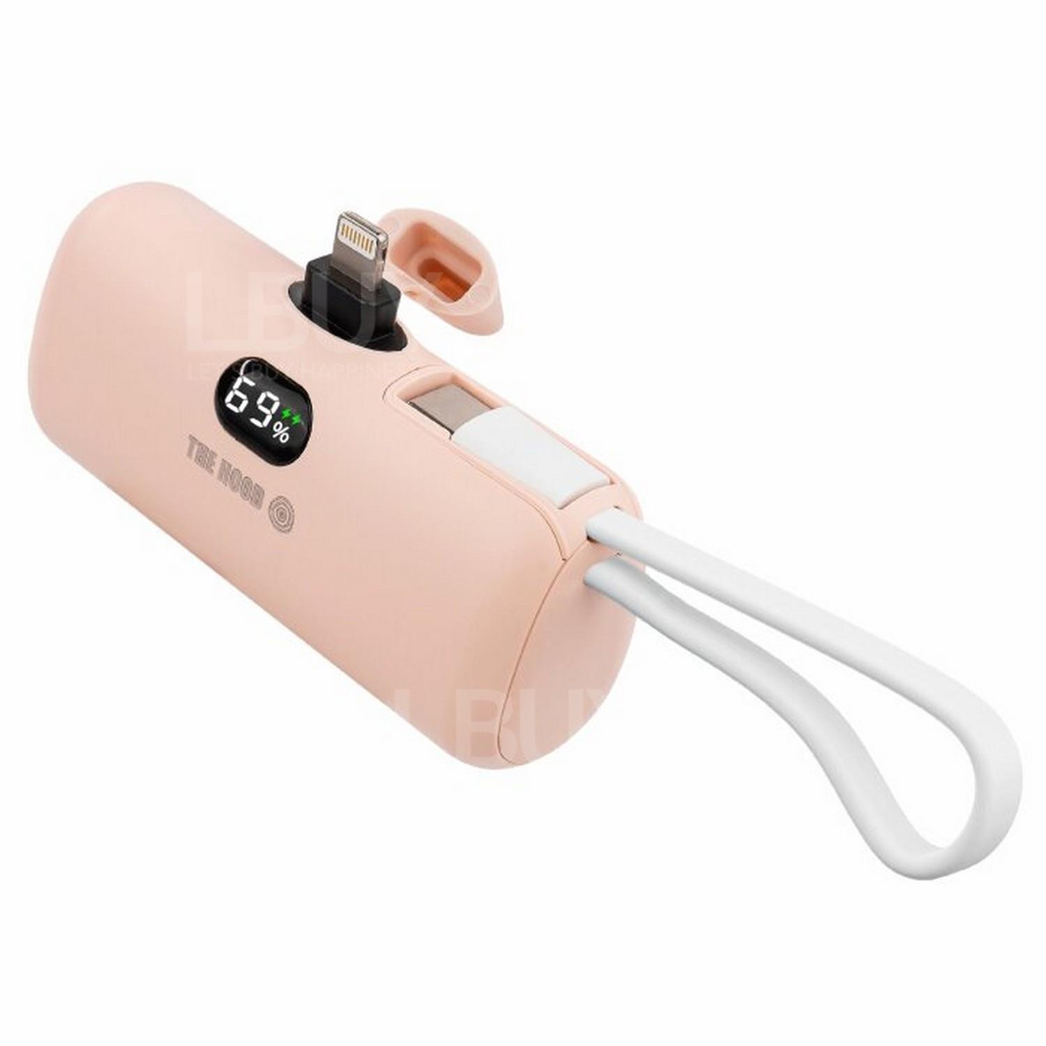 (Pink) Mini Portable Charger Lightning Power Bank 5000mAh