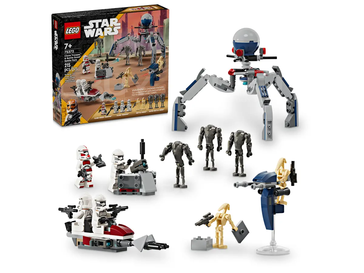 LEGO 75372 Star Wars™ 星球大战 複制人士兵和战斗机器人战争组合 7+