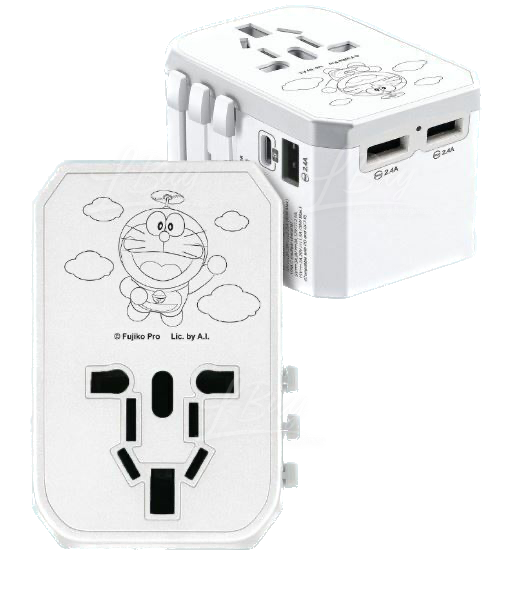 多啦A夢 4頭45W PD & QC快速充電通用旅行轉插-DM02