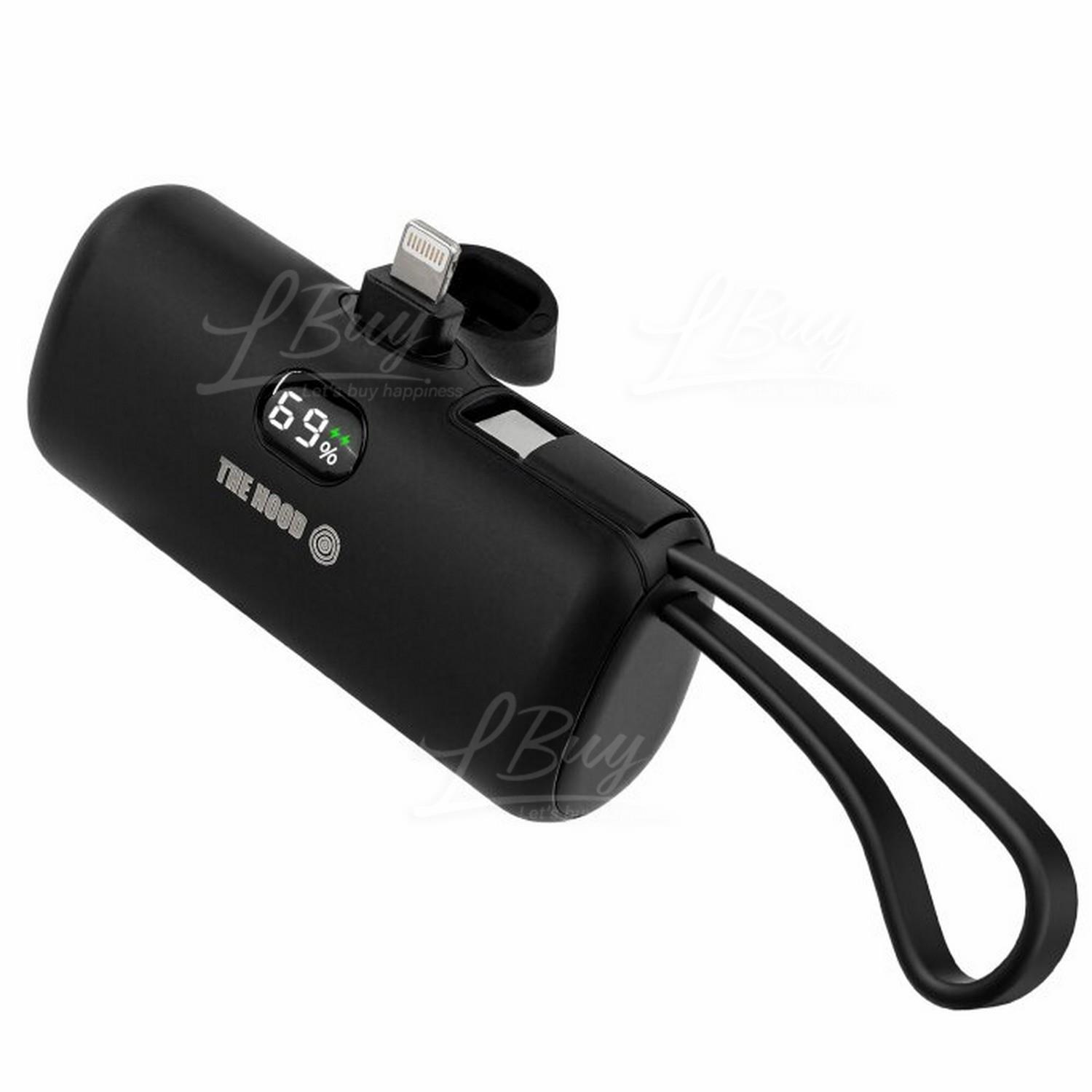 (Black) Mini Portable Charger Lightning Power Bank 5000mAh