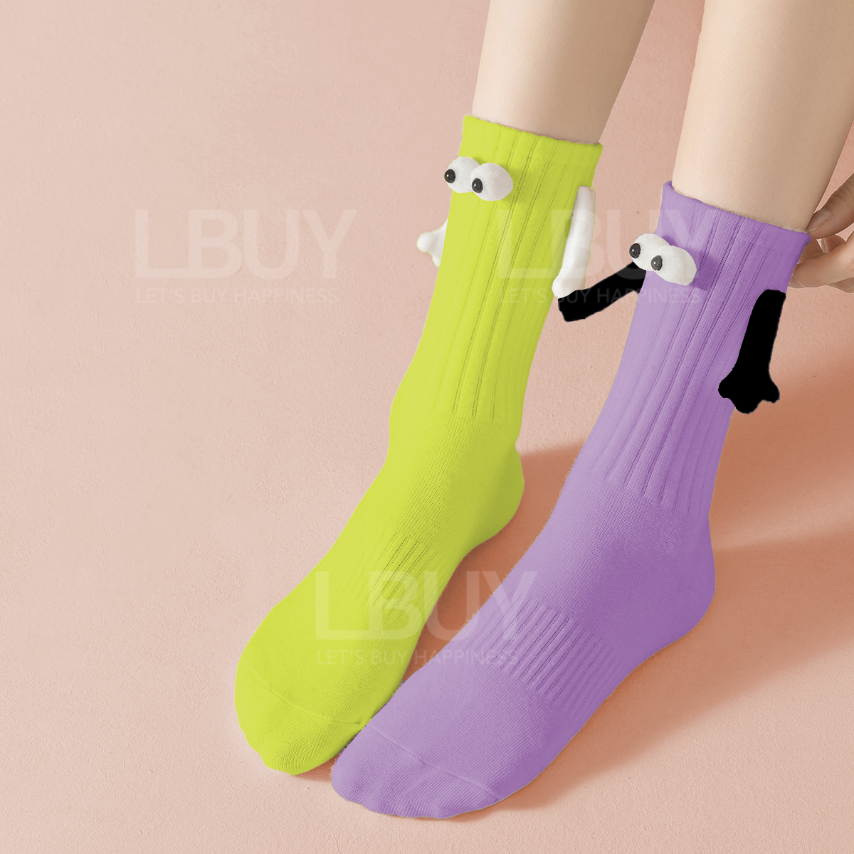 Hang Hang Magnetic Socks 2 Pairs Green & Purple