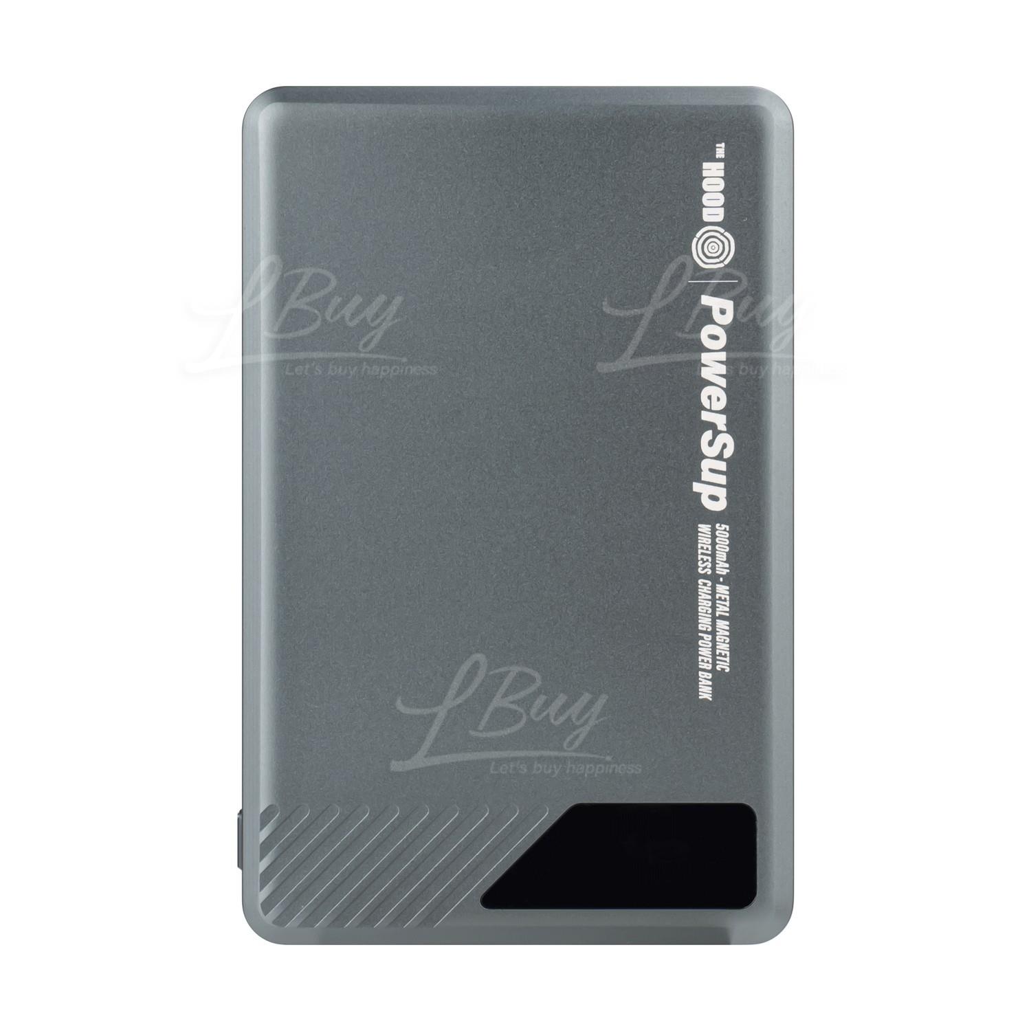 The Hood E17A PowerSup 超薄金屬無線磁吸充電器 (Magsafe Compatible) 5000mAh (灰鈦金)