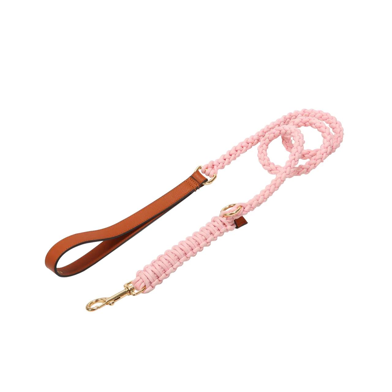 Furri Tail Handcrafted Leather Dog Leashes Flamingo Pink
