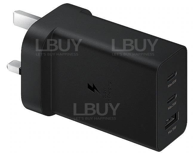 SAMSUNG 65W Fast Charging Travel Charger (Three Prongs) - Black
