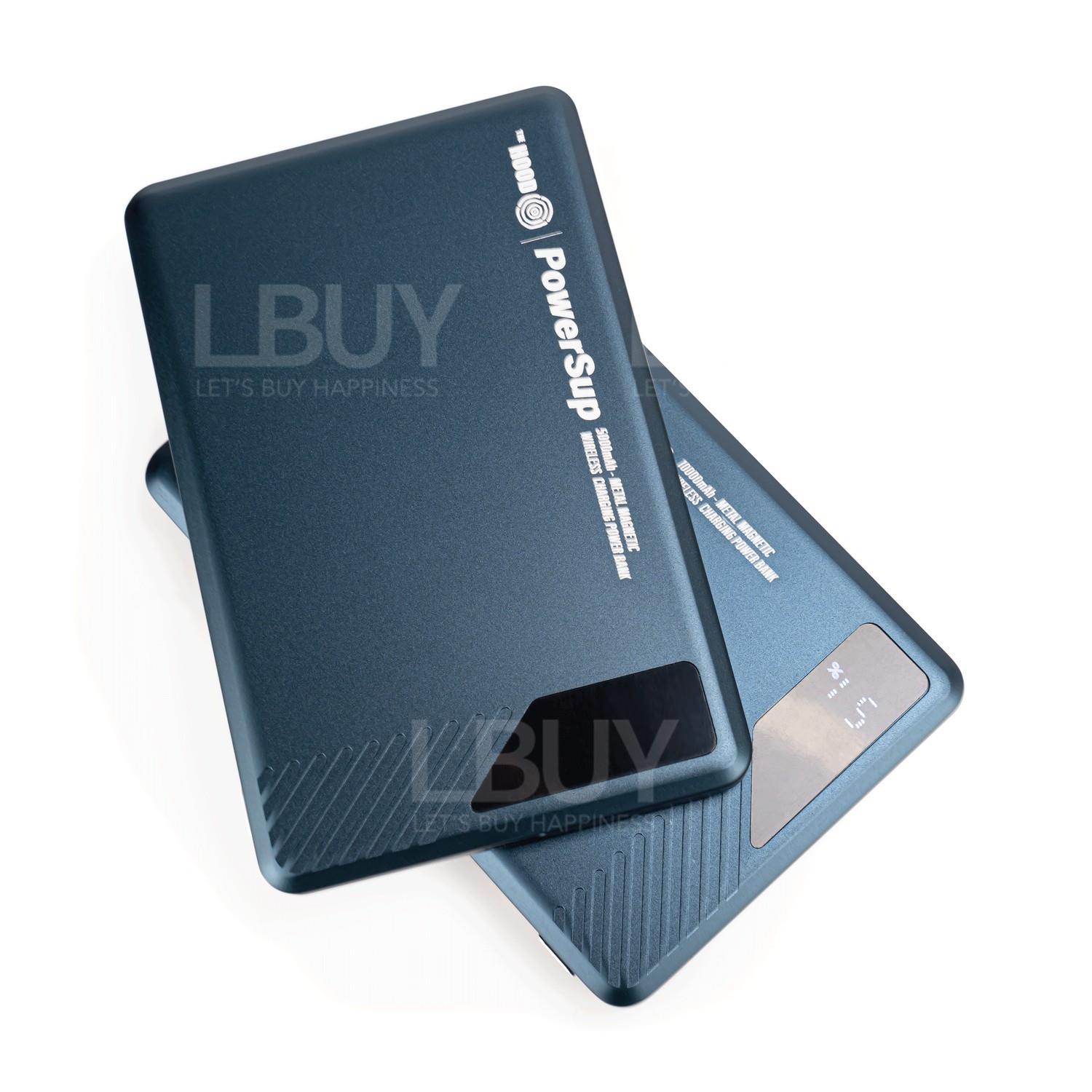 The Hood E17A PowerSup 超薄金屬無線磁吸充電器 (Magsafe Compatible) 5000mAh (藍鈦金)