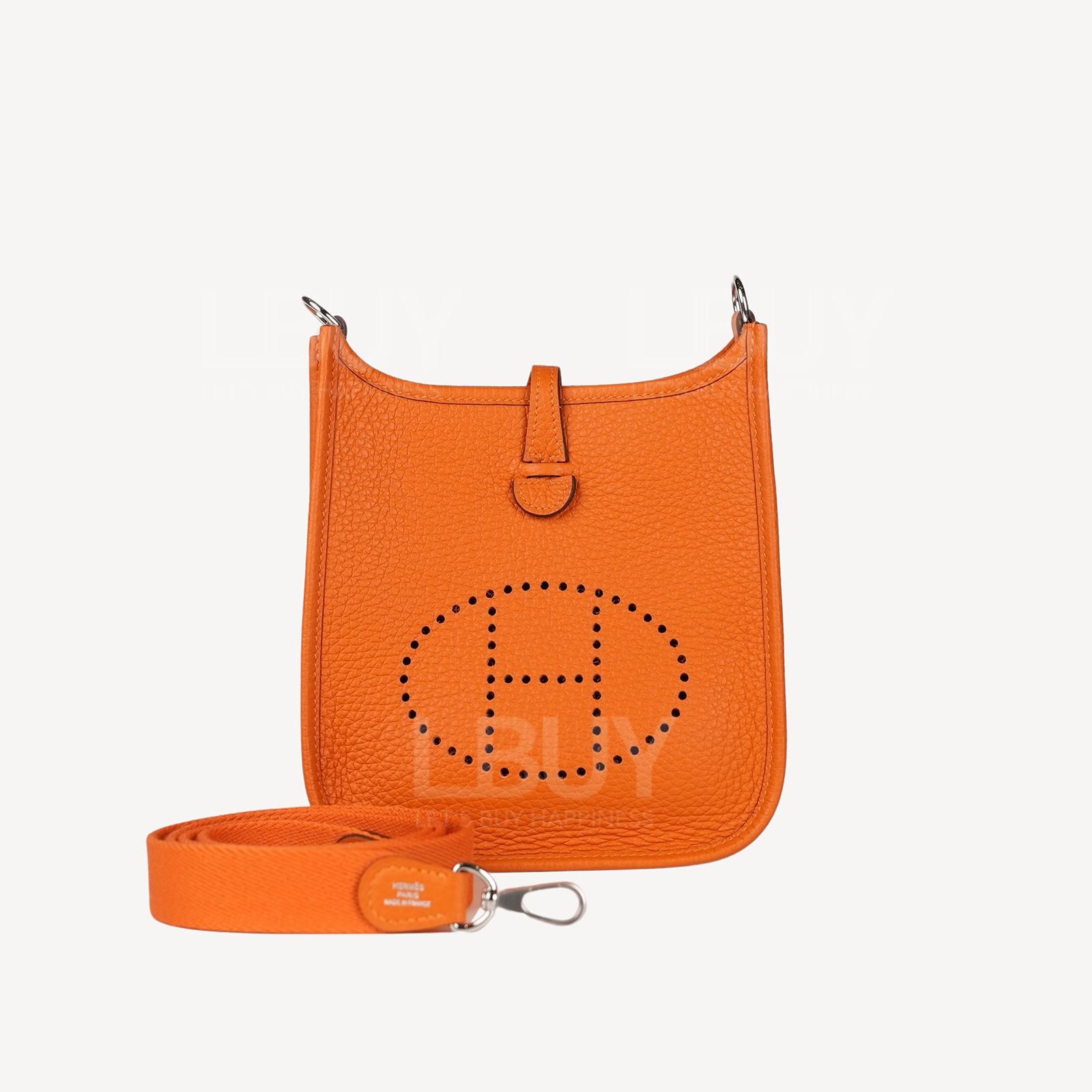 Hermes Mini Evelyne 16 Amazone Bag 橙色 銀扣