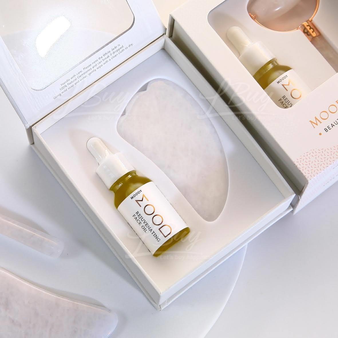 Moody Mood The Rejuvenating Duo White Jade Guasha & Face Oil Set (15ml)