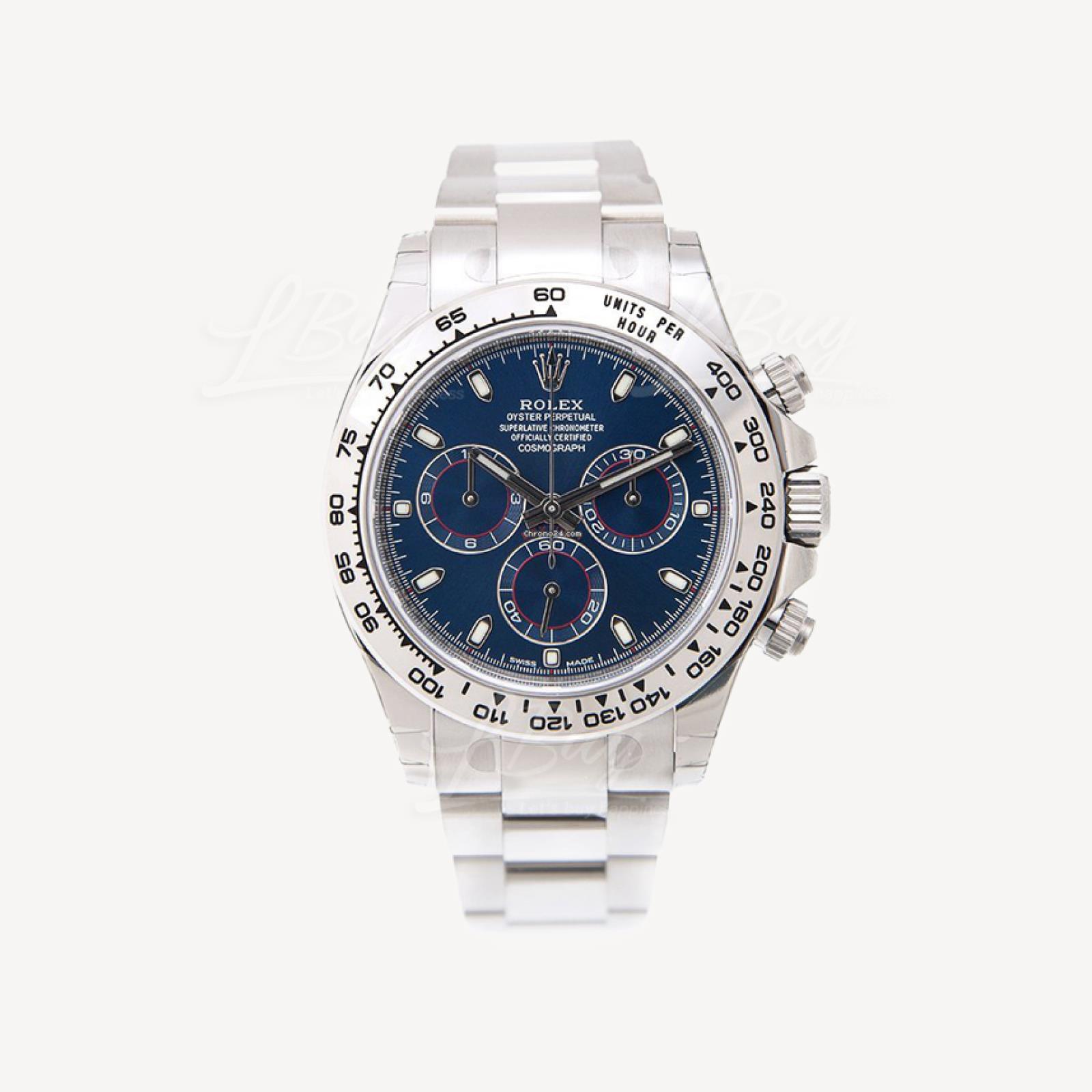 Rolex 116509 Cosmograph Daytona White Gold Blue Dial Watch