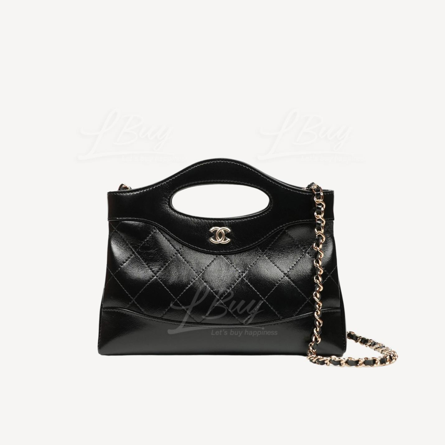 Chanel 31 Nano Gold CC Logo Shinny Calfskin Chain Bag AP3656