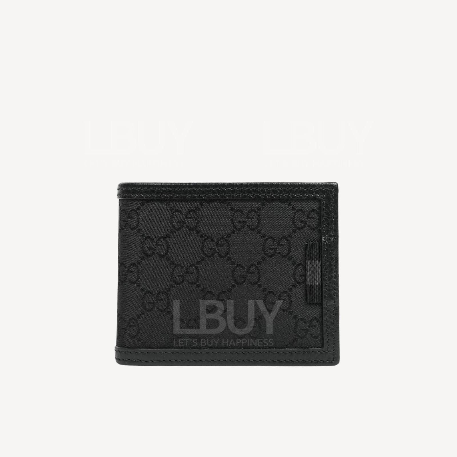 Gucci GG Logo Black Nylon Short Wallet 260987