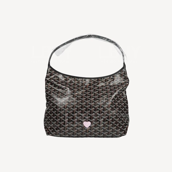 Goyard-Goyard Boheme Hobo 限量版单肩袋黑色并粉红色心心