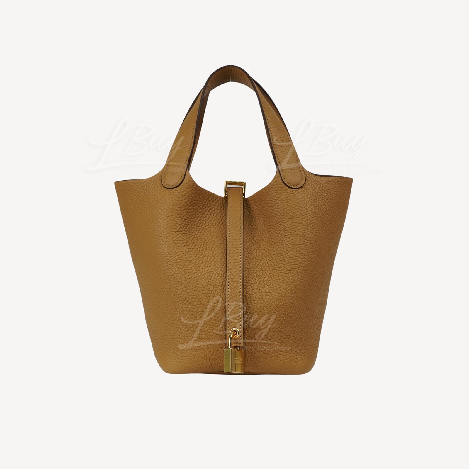 Hermes Picotin Lock 18 Bag Biscuit ghw