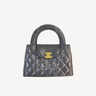 Chanel Kelly 光面皺紋小牛皮 手挽袋 鏈帶斜孭袋 灰色 AS4416