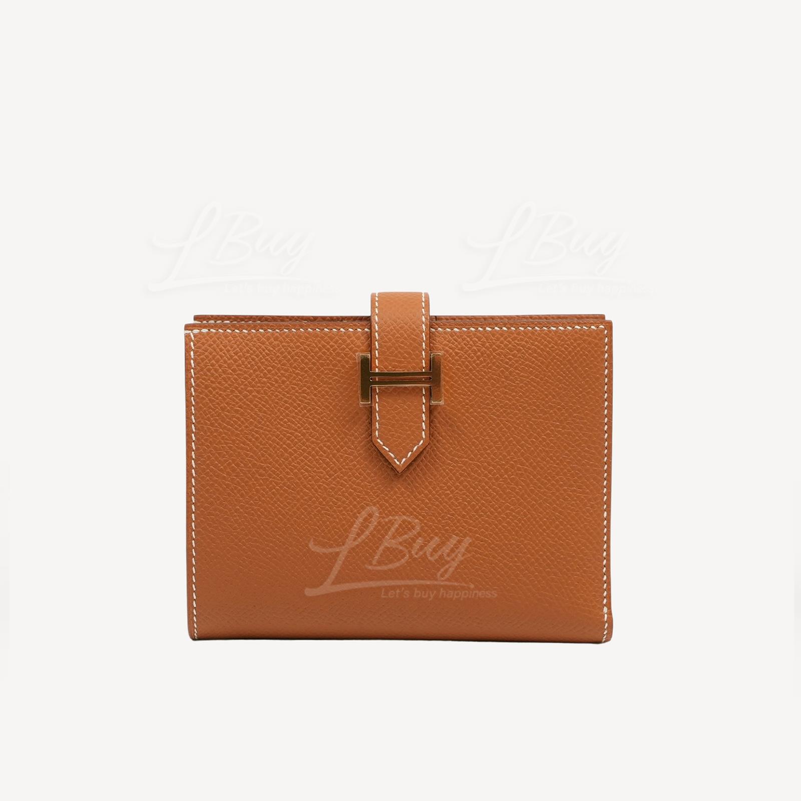 Hermes Bearn Compact Wallet Wallet Gold ghw