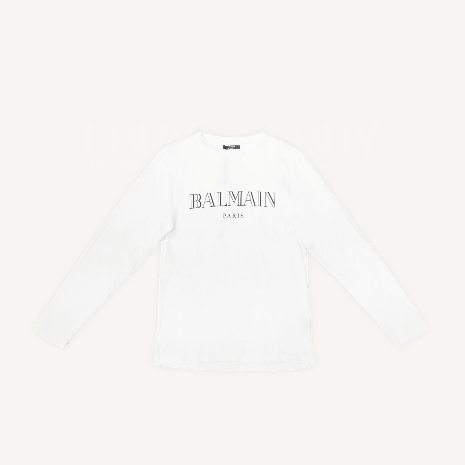 Balmain 黑色Logo長袖T恤 白色 6L8598