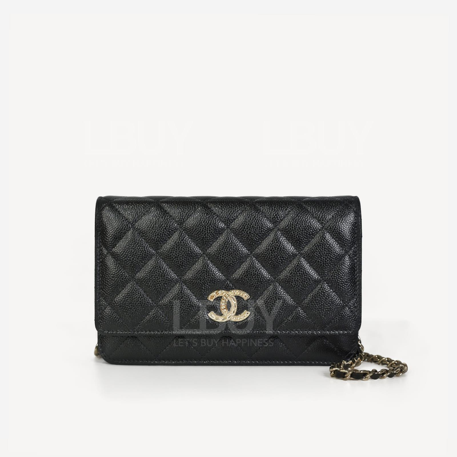 Chanel CC Chain Strap Logo Grained Calfskin Chain Handbag WOC AP3054