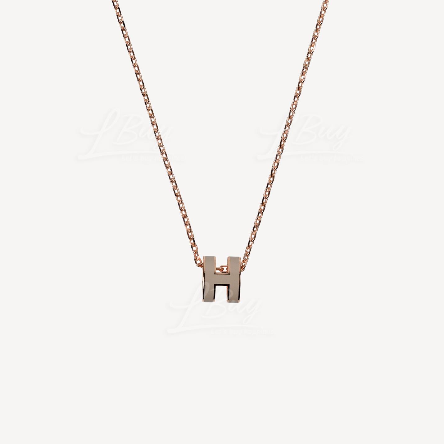 Hermes Mini Pop H Necklace Marron Glace