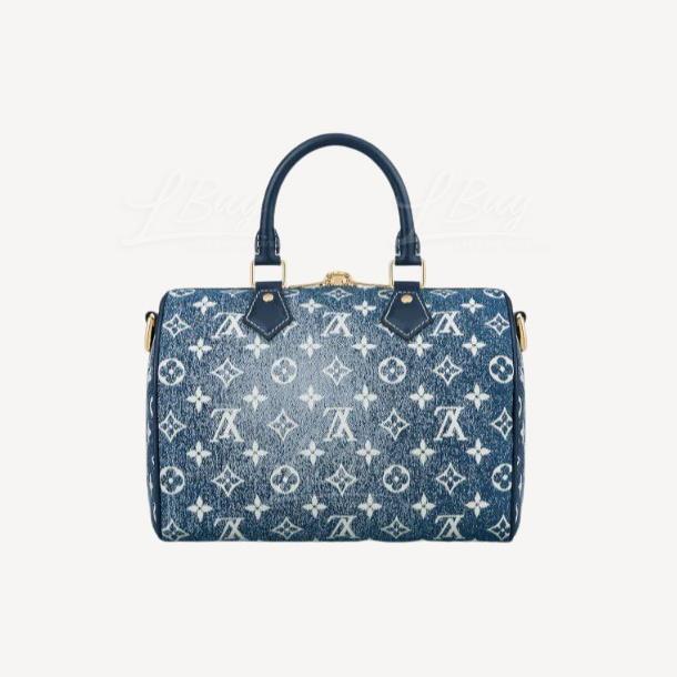 LV Speedy Bandouliere 25 blue Monogram Jacquard Denim Handbag M59609