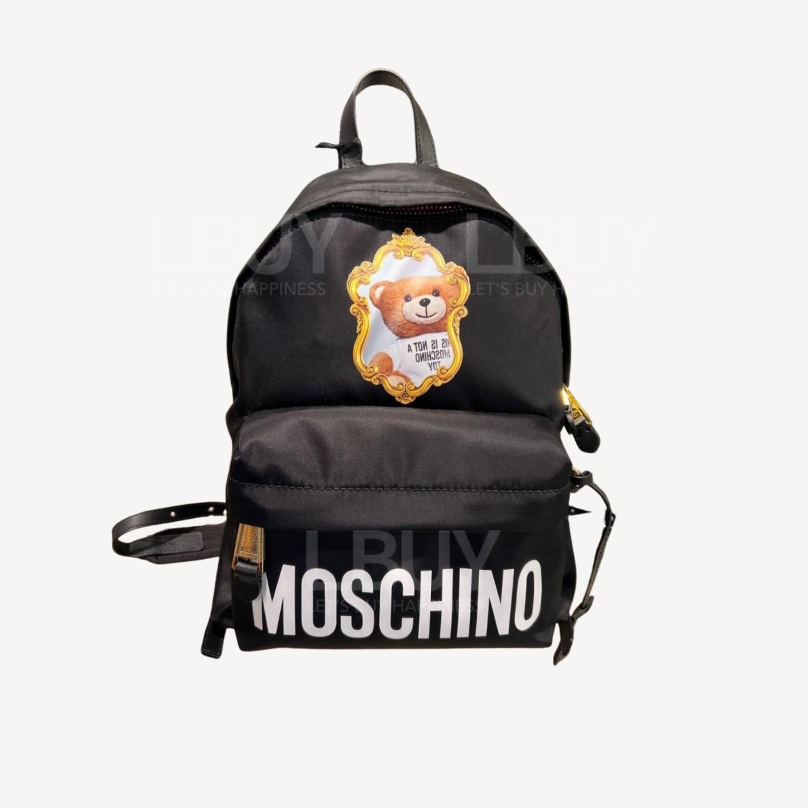 Moschino Mirror Teddy Bear Backpack Black