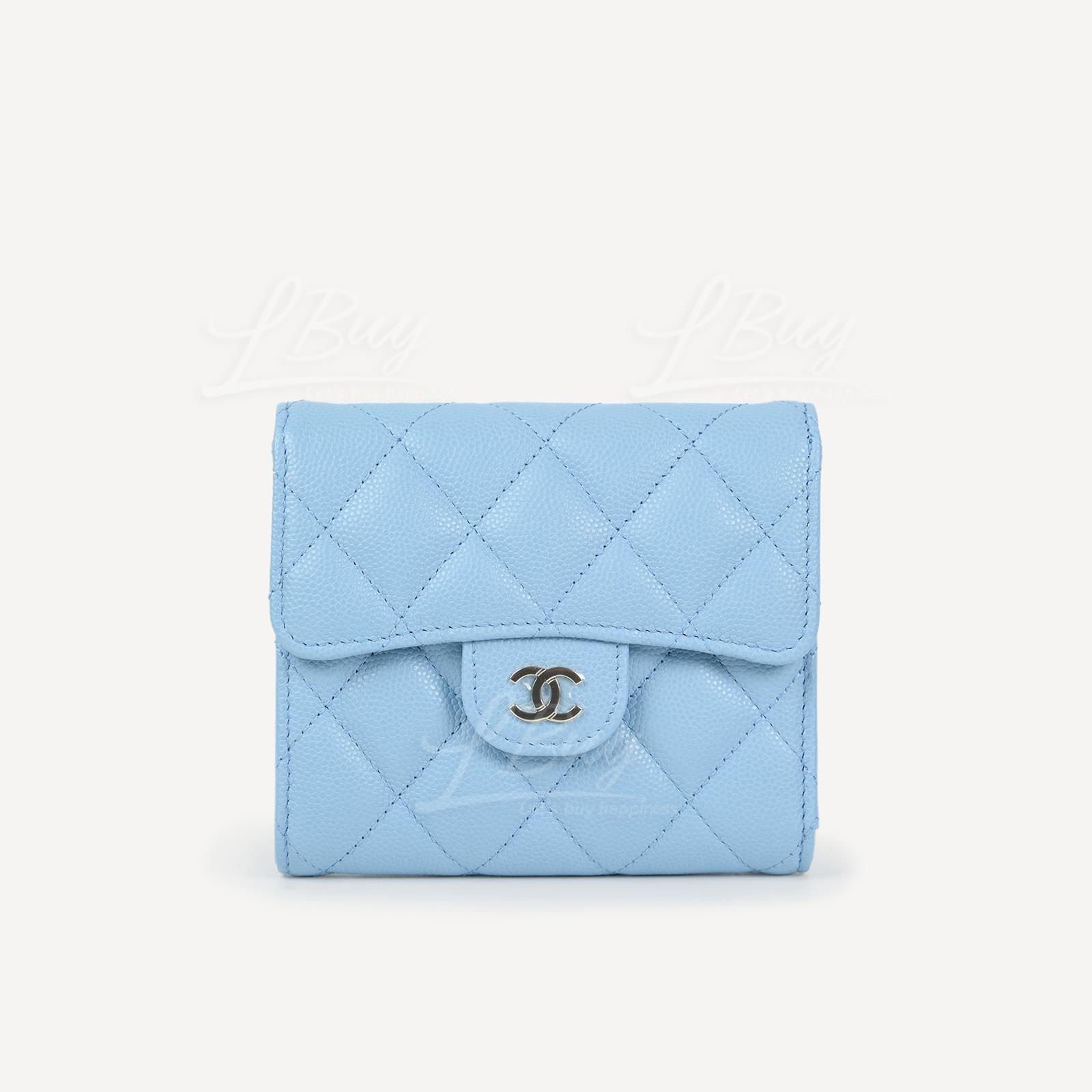 Chanel Classic Flap Wallet Light Blue AP0231