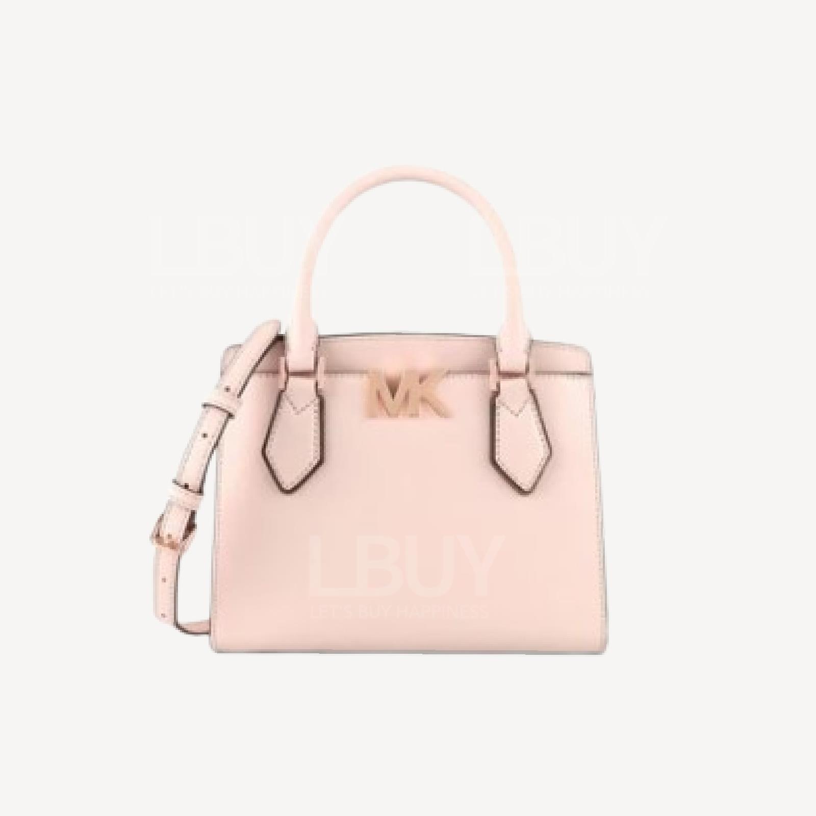 Michael Kors Mott  Rose Gold MK Logo Pink Medium Messenger Powder Blush