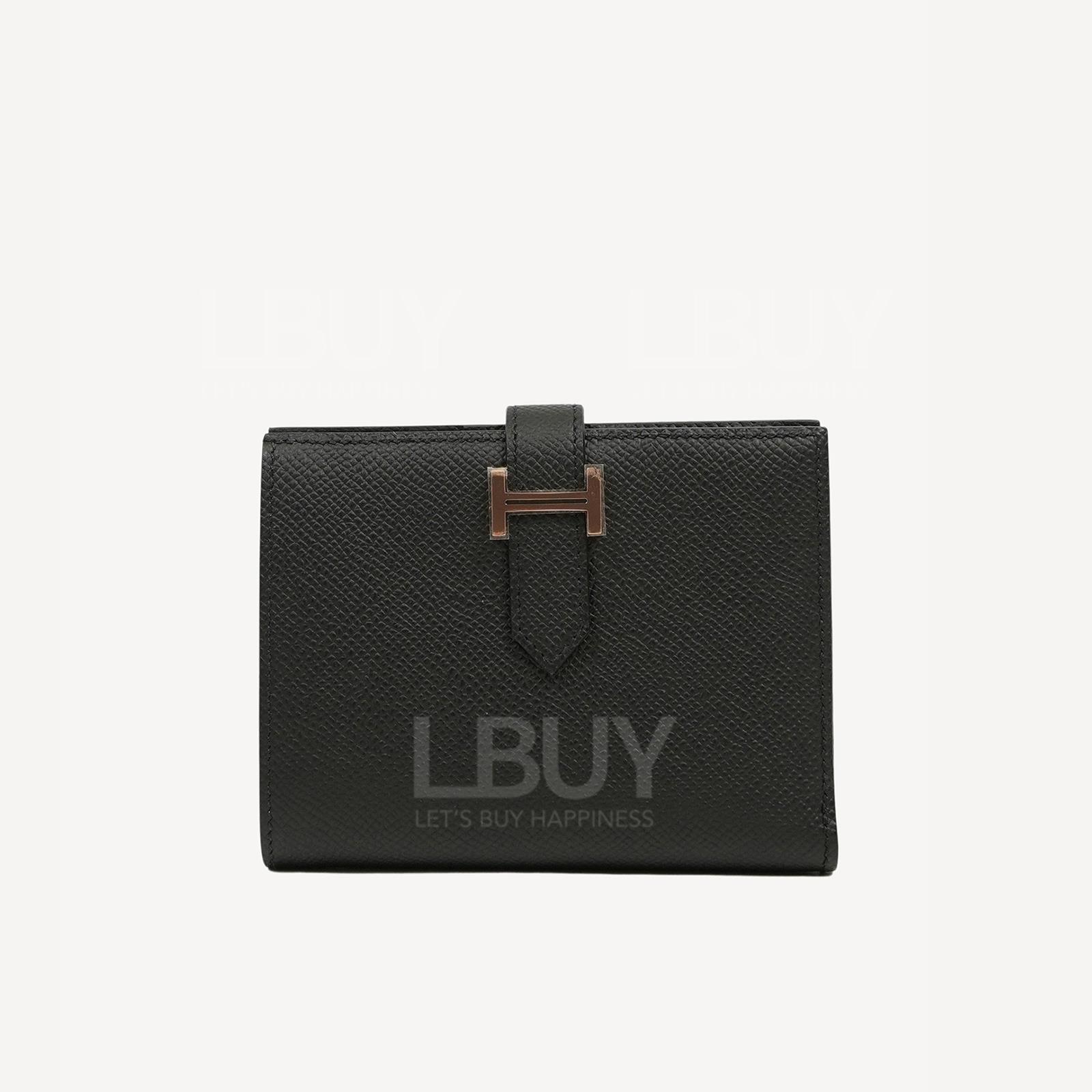 Hermes Bearn Wallet 黑色玫瑰金扣
