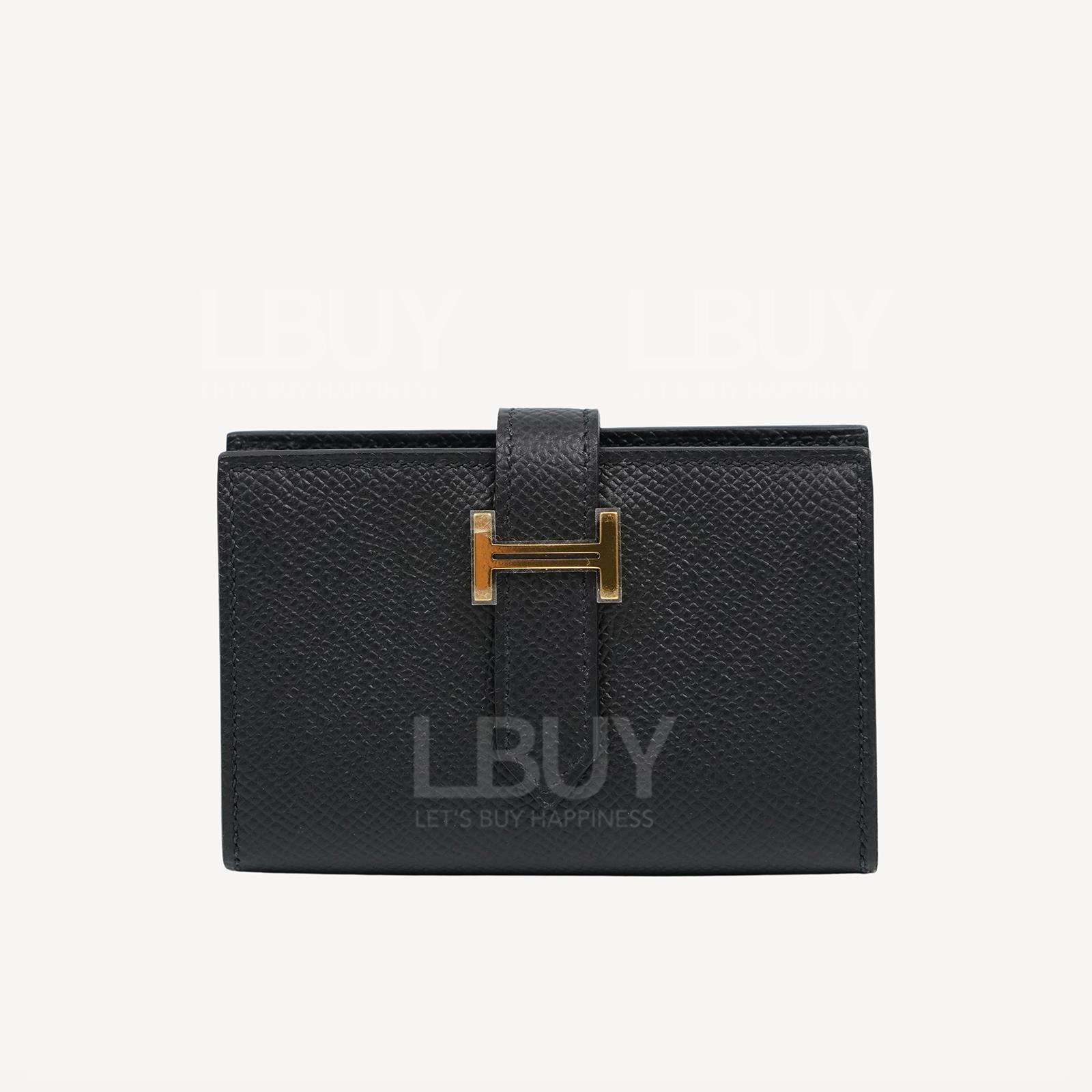 Hermes Bearn Mini Wallet Noir ghw