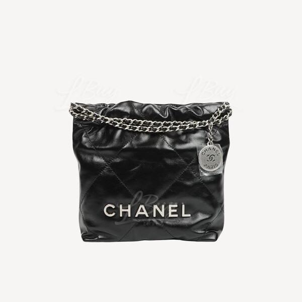 CHANEL22ミニ CHANEL 22 Mini Shiny Calfskin/Gold-Tone Metal Crossbody Bag