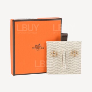 Hermes Mini Pop H Earrings 耳環 奶茶灰配金色