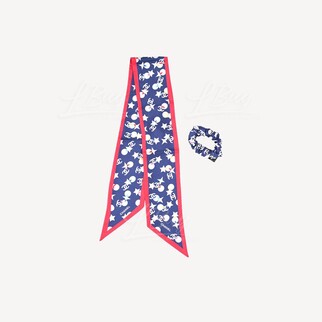 Chanel CC Logo Silk Blue Hair Accessory