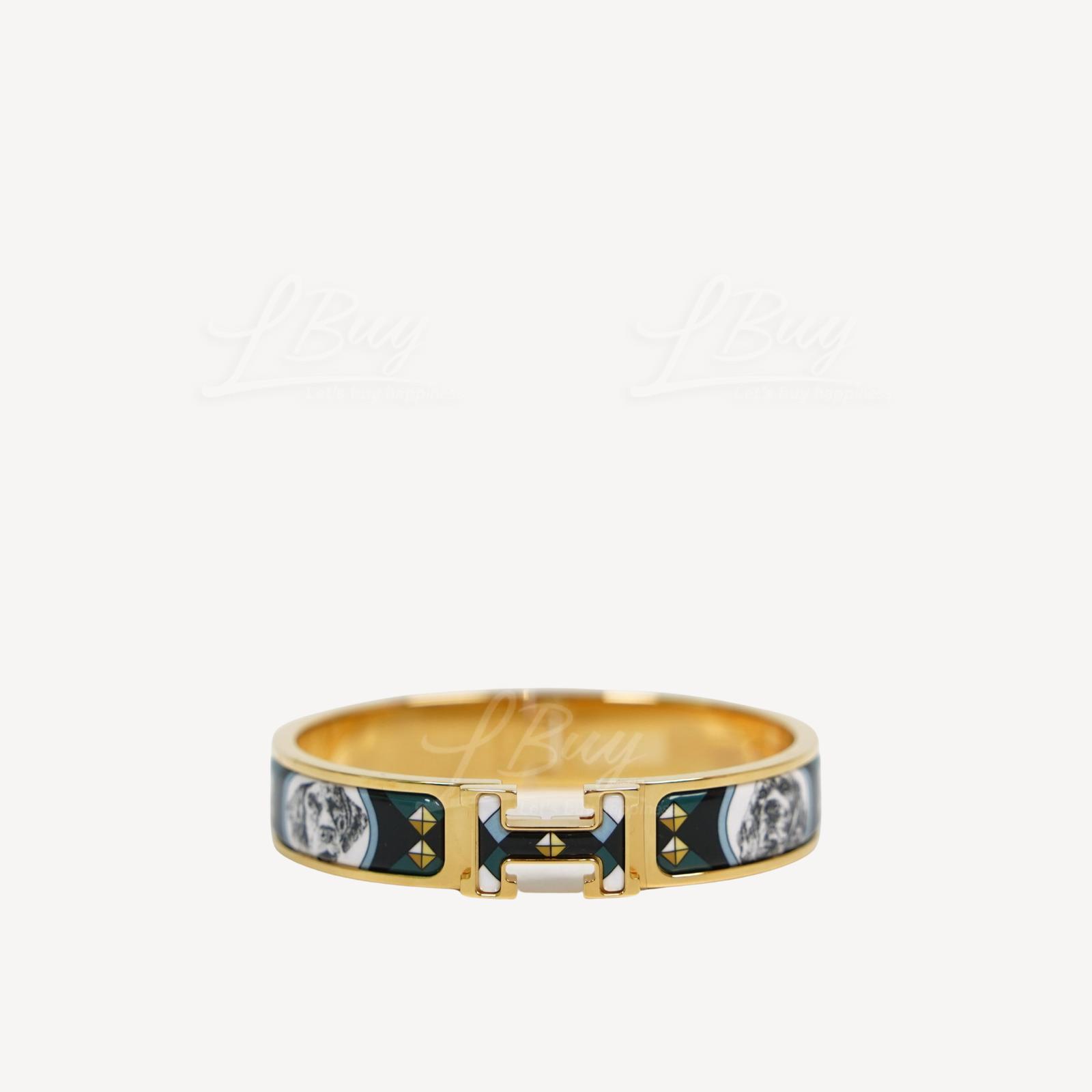 Hermes Clic H Colliers et Chiens Bracelet 手鐲 手鈪 海岸 圖紋印花琺瑯配金色