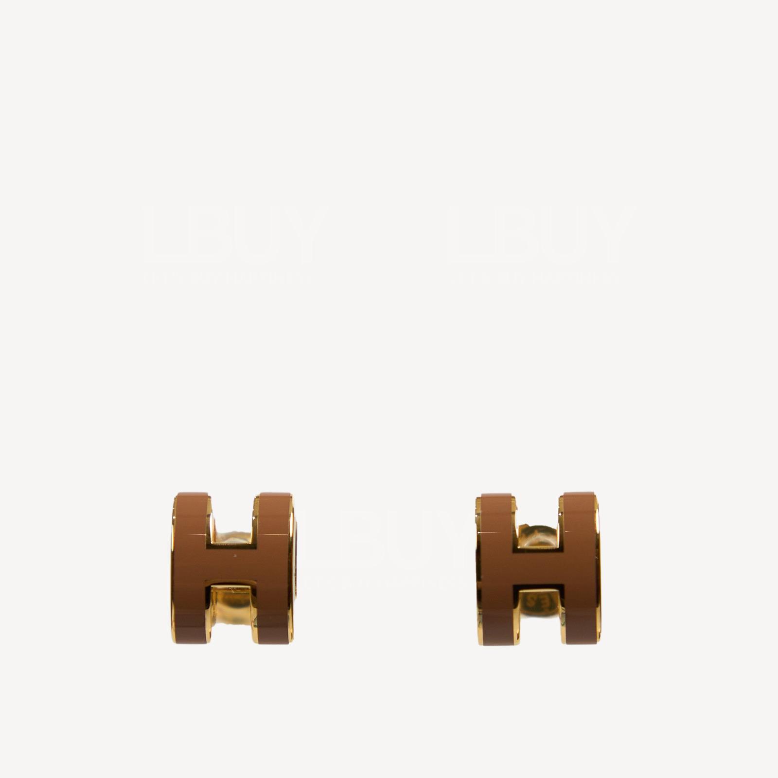 Hermes Mini Pop H Earrings New Gold ghw