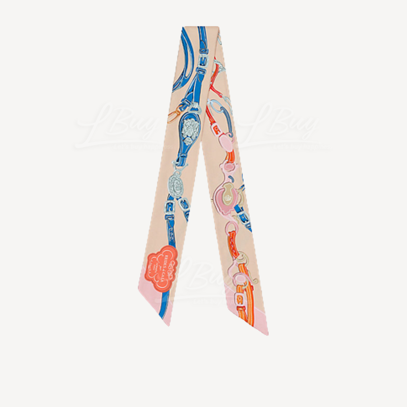 Hermes Brides de Gala Applique Pique Twilly 粉红色 深蓝色 灰色