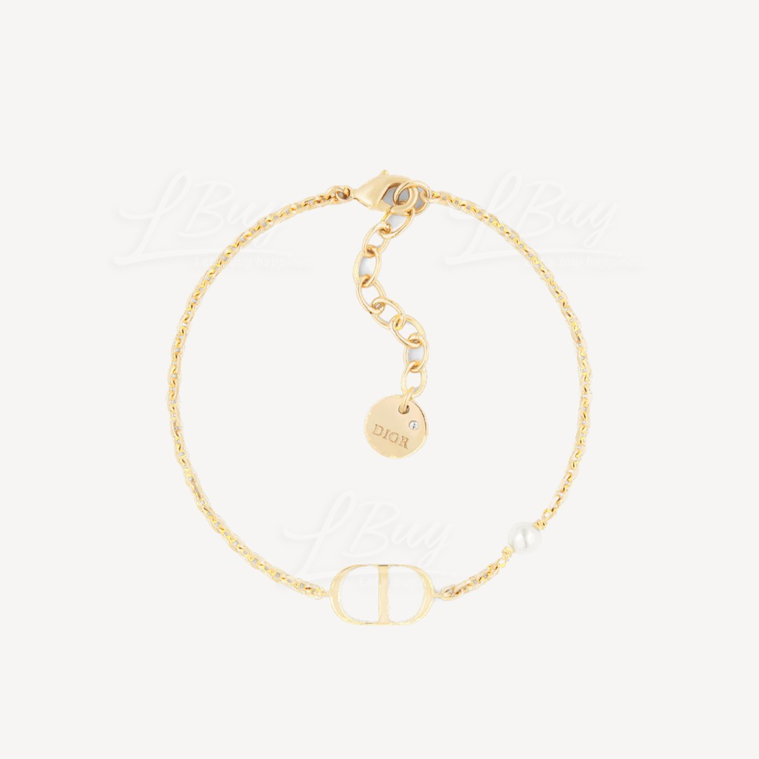 Dior Petit CD 金色手链配白色珍珠 B1310