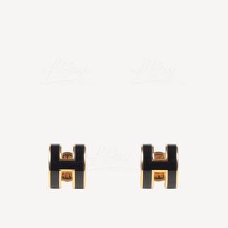 Hermes Mini Pop H Earrings 耳环 黑配金色