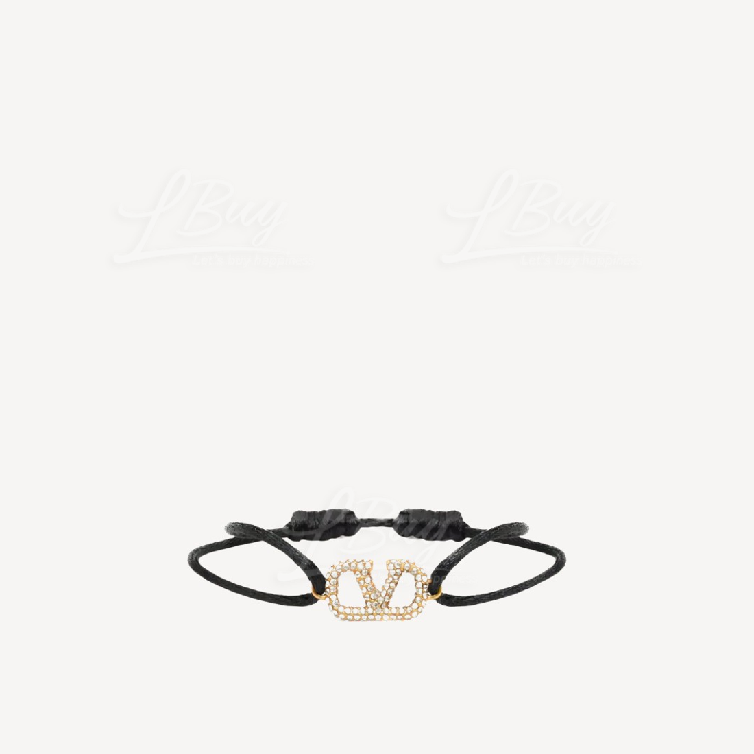 Valentino VLogo Signature 黑色棉手带配Swarovski®水晶