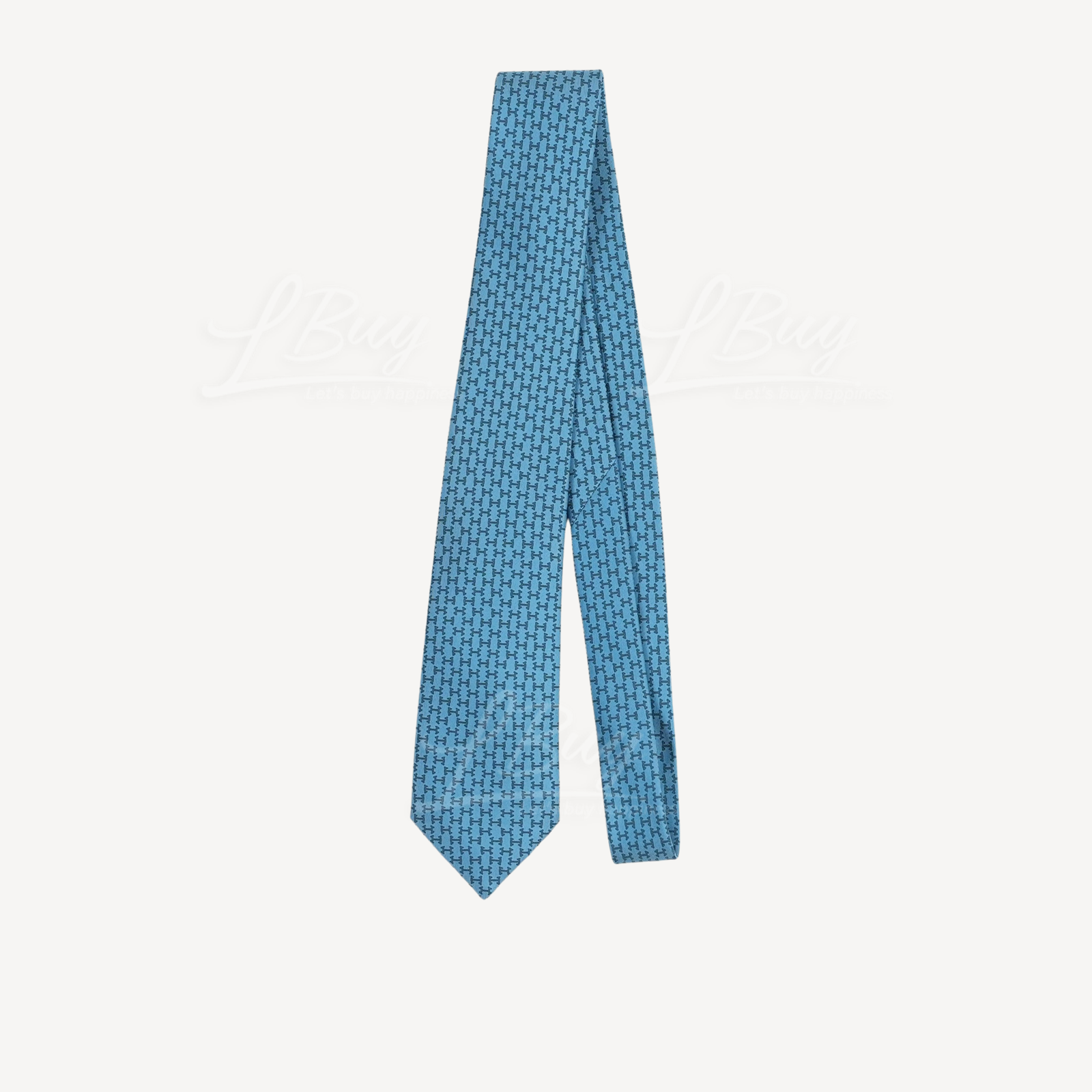 Hermes Tie 7 Dancing H Tie Bleu Jean Bleu Canard
