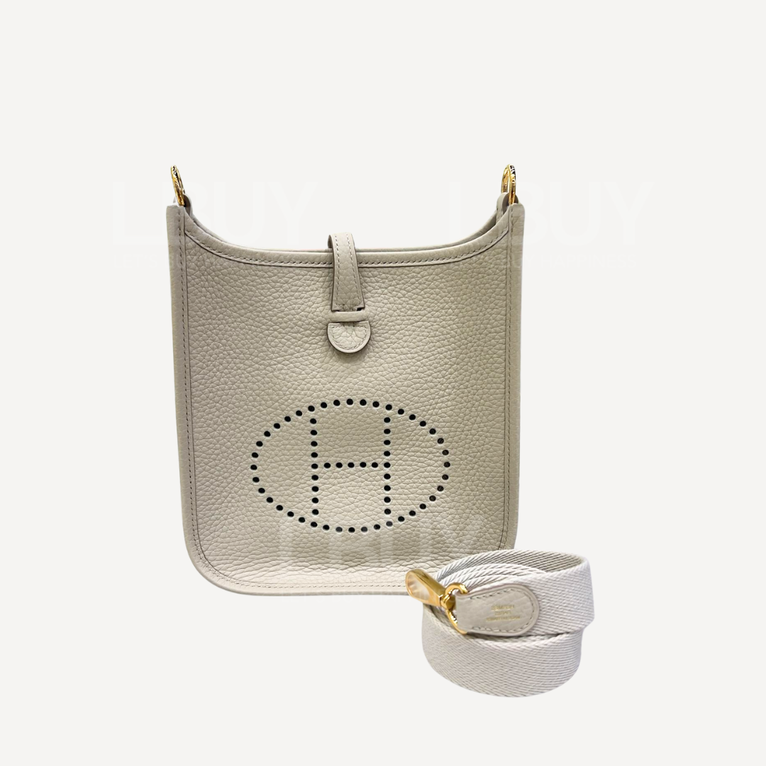 Hermes Mini Evelyne 16 Amazone Bag 8L冰川白 金扣
