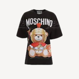 Moschino Couture 士兵泰迪熊Logo 短袖T恤 黑色