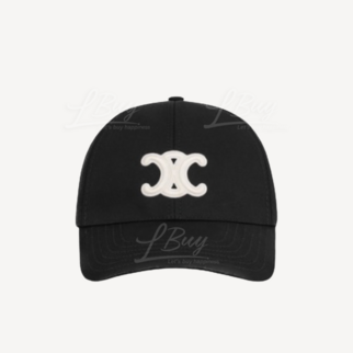 Celine Triomphe Baseball Cap in Cotton Black