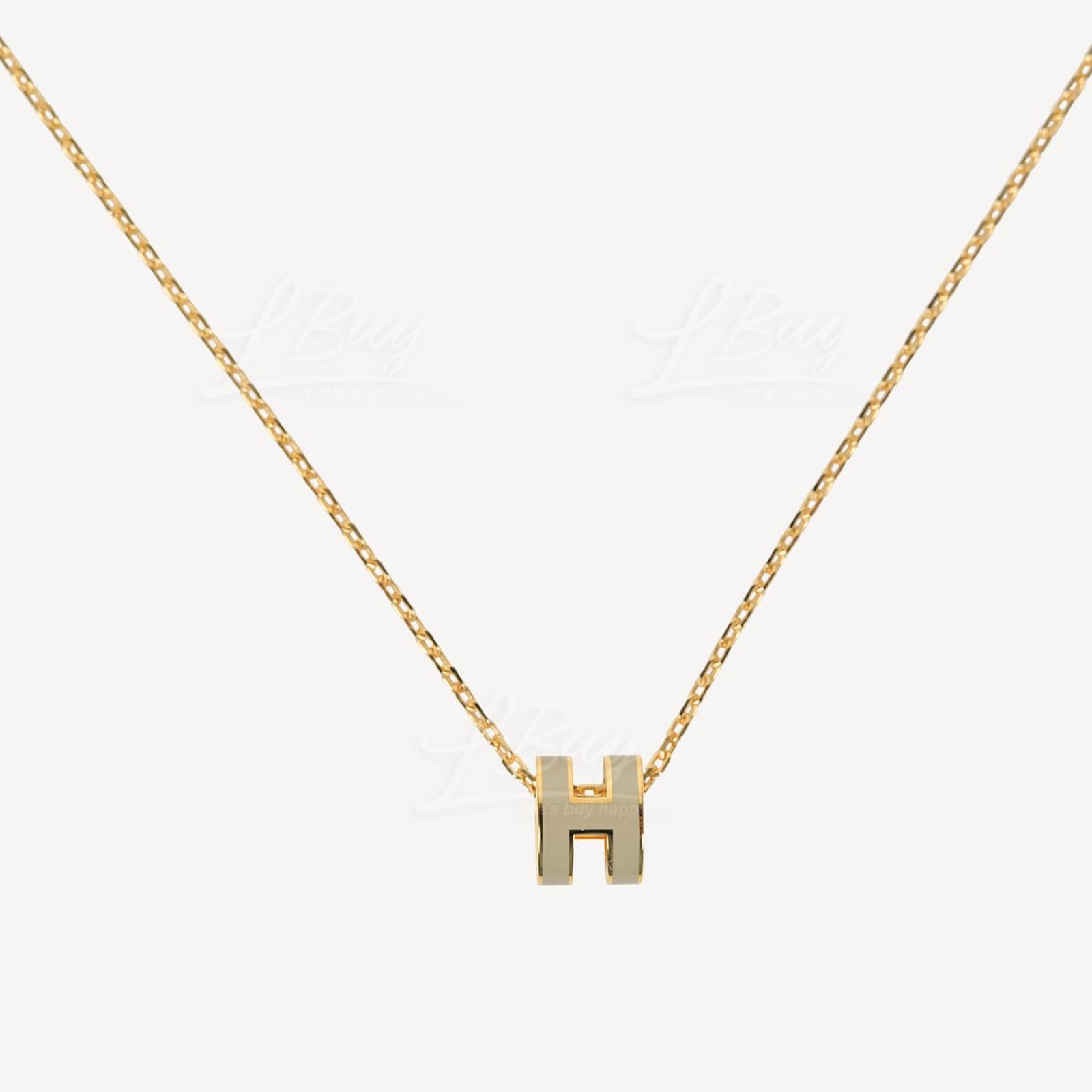 Hermes Mini Pop H Necklace Marron Glace