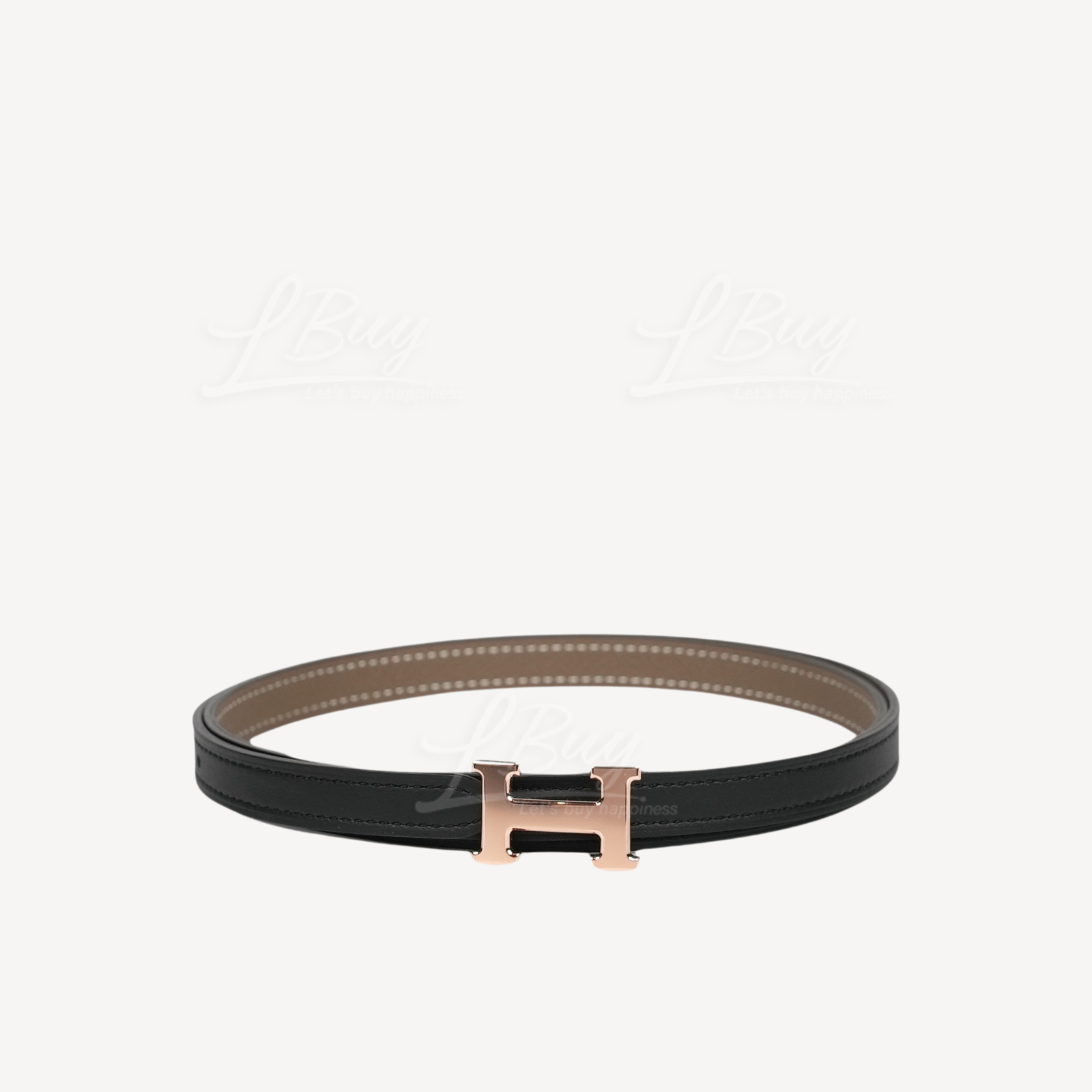 Hermes H Belt Buckle & Reversible Leather Strap 13mm 双面皮带 黑色 大象灰 玫瑰金扣